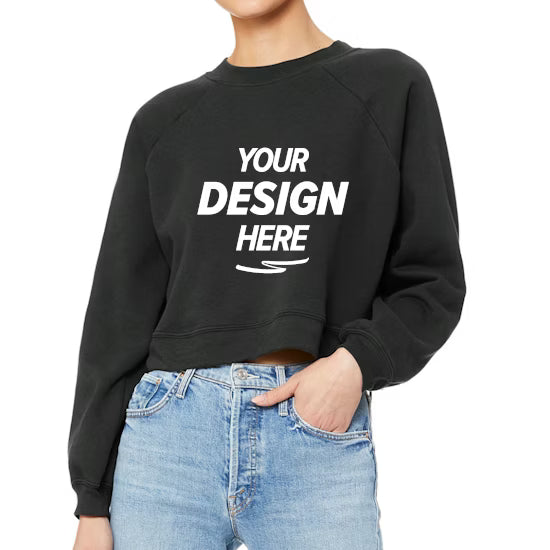 Bella + Canvas Women's Cropped Raglan Pullover Fleece