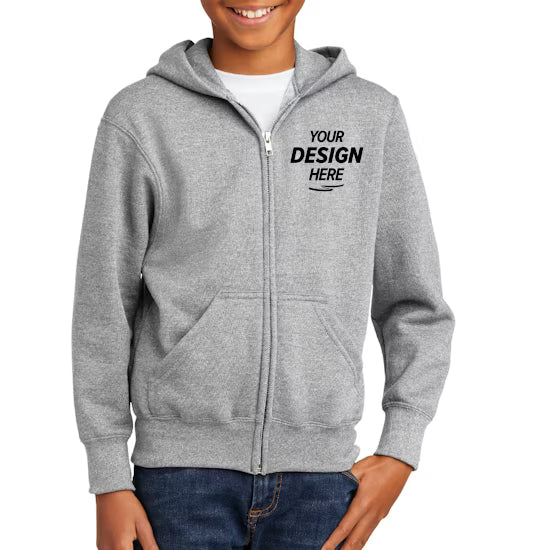 Port & Co Youth Core Fleece Zip Up Hoodie