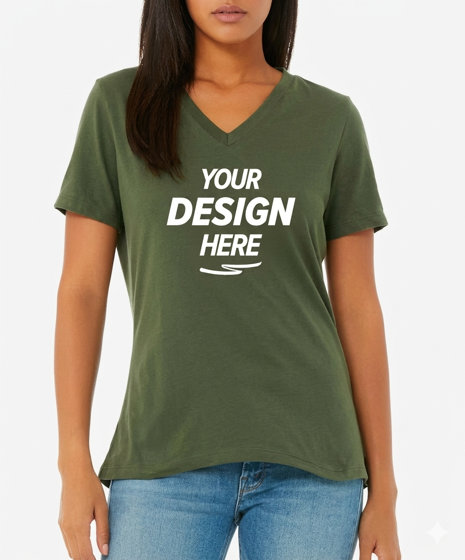 Bella + Canvas Women's Relaxed Fit V-Neck T-Shirt