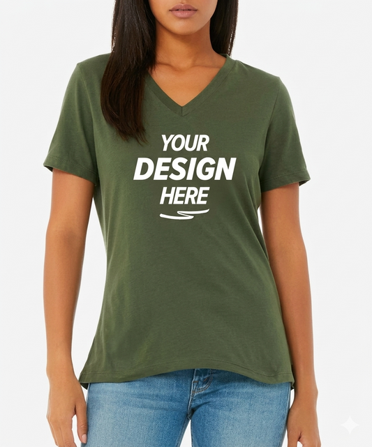 Bella + Canvas Women's Relaxed Fit V-Neck T-Shirt