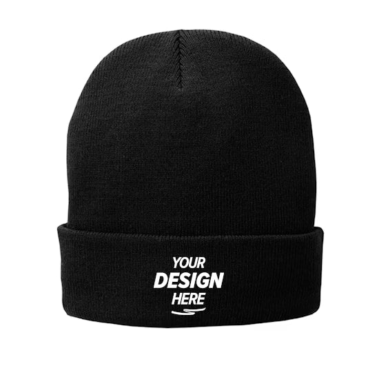Port & Co Fleece-Lined Knit Beanie