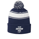 Sport-Tek Stripe Pom Pom Beanie