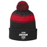 Sport-Tek Stripe Pom Pom Beanie