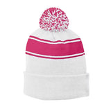 Sport-Tek Stripe Pom Pom Beanie