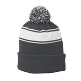 Sport-Tek Stripe Pom Pom Beanie