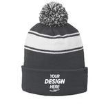 Sport-Tek Stripe Pom Pom Beanie