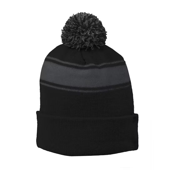 Sport-Tek Stripe Pom Pom Beanie
