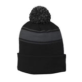Sport-Tek Stripe Pom Pom Beanie