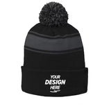 Sport-Tek Stripe Pom Pom Beanie