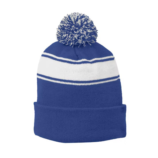 Sport-Tek Stripe Pom Pom Beanie