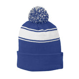 Sport-Tek Stripe Pom Pom Beanie