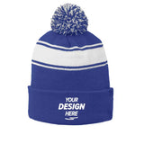 Sport-Tek Stripe Pom Pom Beanie